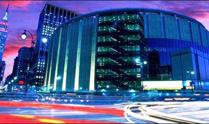 Madison Square Garden exterior at night
